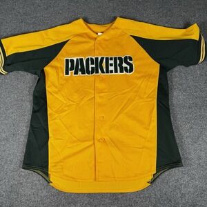 Vintage Majestic Green Bay Packers Baseball Jersey Size Adult XL Made In USA